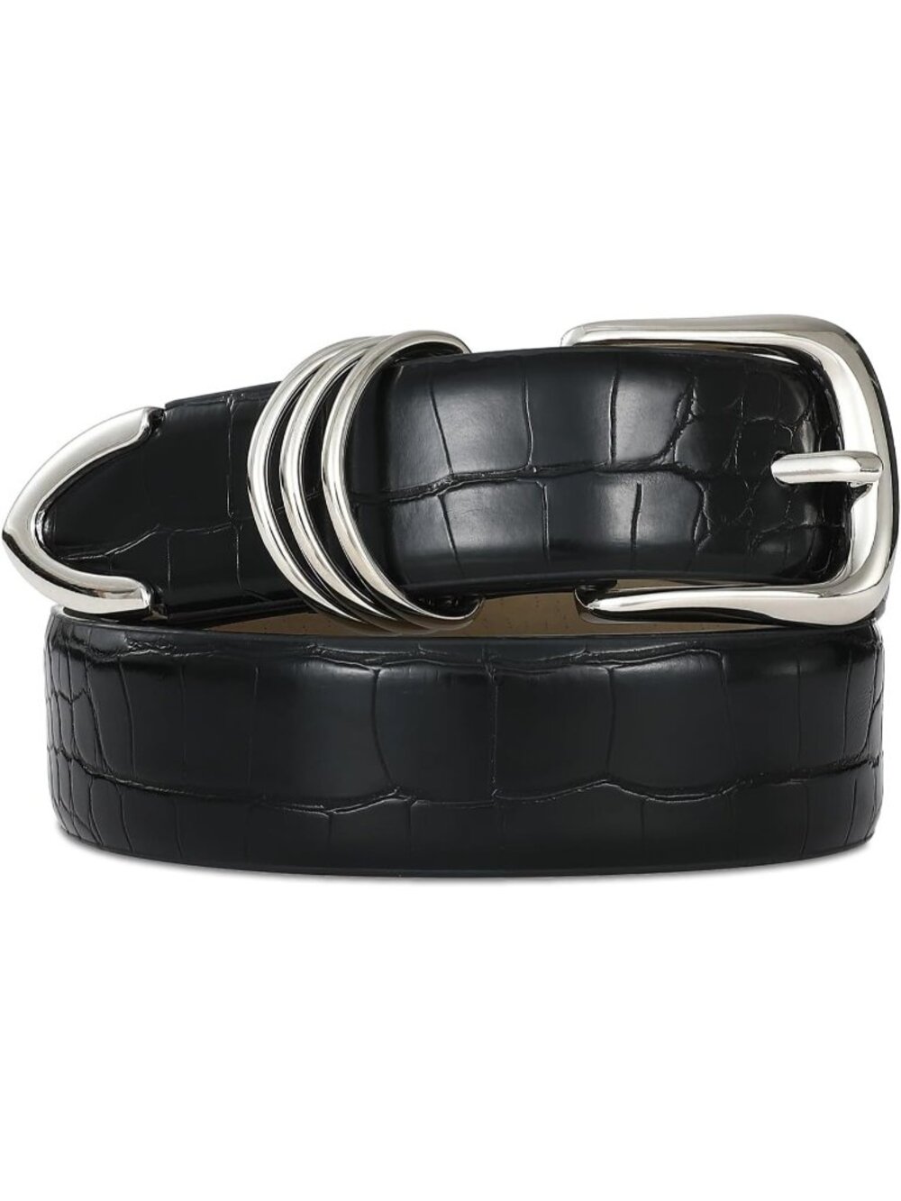 Women Crocodile Leather Dress Belt Jeans Pants Fashion With Classic Gold Buckle